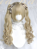 Ponytails Claw Wavy With Two Long + Wigs Blonde Clips Bangs Short