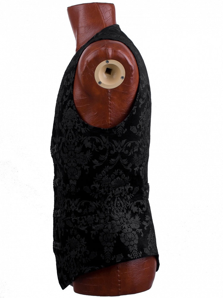 Black Vest Men's Printed Palace Gothic