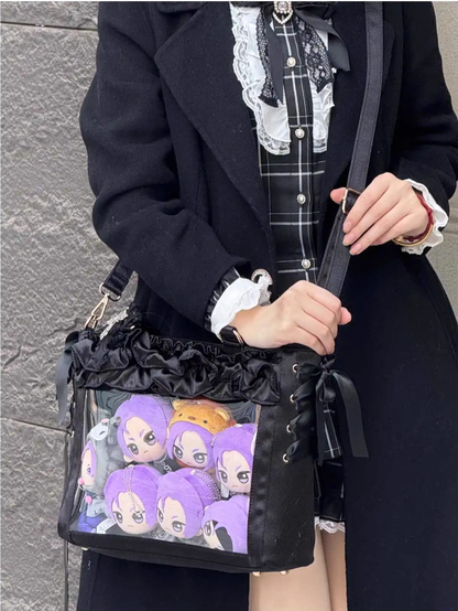 Schwarz Karte Bogen Halter Borte Riemen Tasche Selbst-krawatte Rüschen Satin Ita Mit