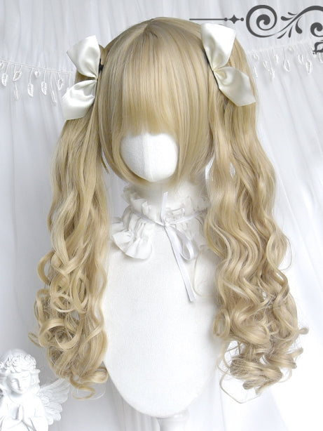 Ponytails Claw Wavy With Two Long + Wigs Blonde Clips Bangs Short