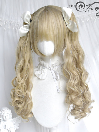 Ponytails Claw Wavy With Two Long + Wigs Blonde Clips Bangs Short