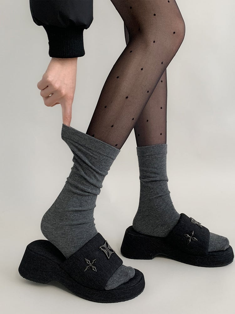 Sparkle Calf Ribbed Slouchy Socks