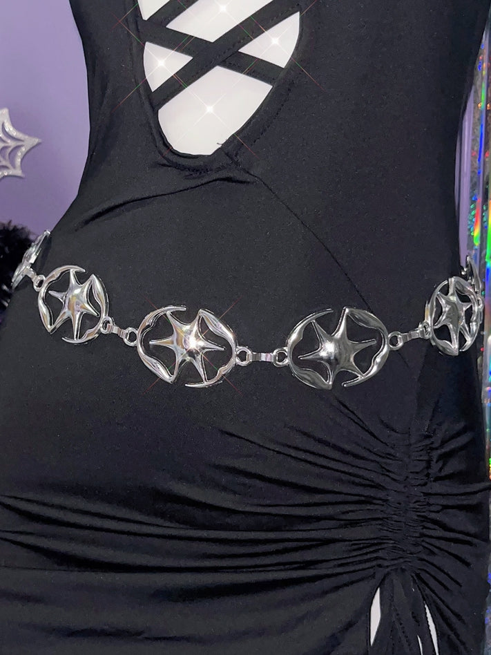 Y2K Silver Chain Waist Star