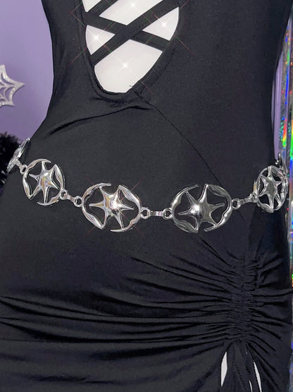 Y2K Silver Chain Waist Star