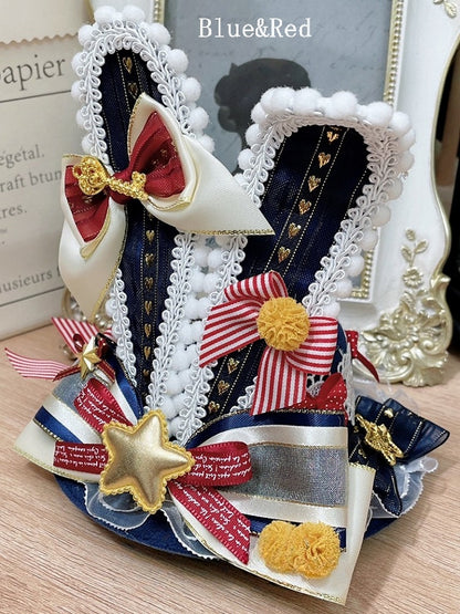 Details And Mini 3 Star Circus Bowknot Ears Bunny Decorated Hat Options Color Pompon