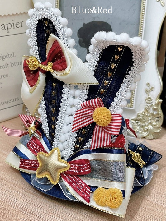 Details And Mini 3 Star Circus Bowknot Ears Bunny Decorated Hat Options Color Pompon