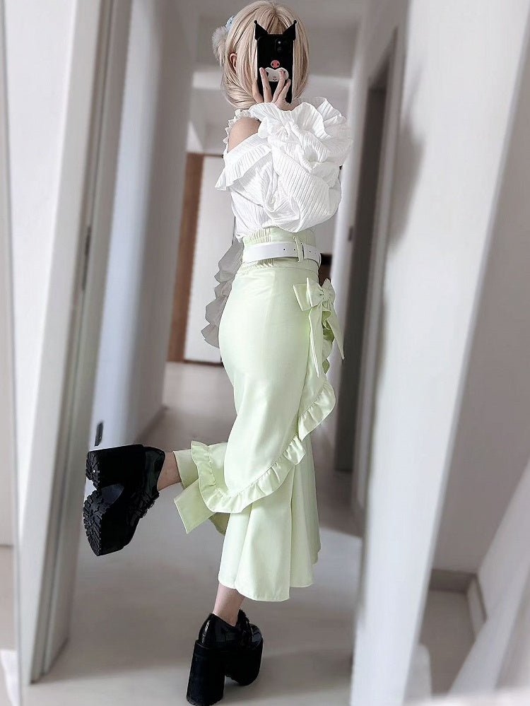 スカート ちょう結び ジライトリム グリーン装飾 マーメイドフリル ケイ