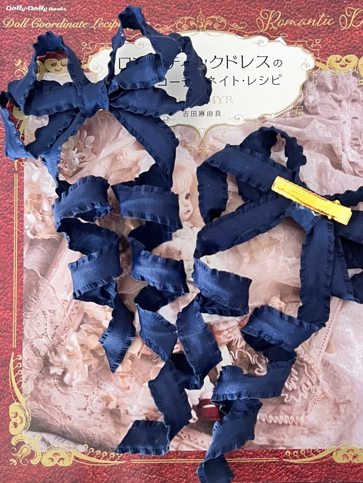 Details Ribbon 9 Twist – Lolita Color Ruffled Bow Hairclip