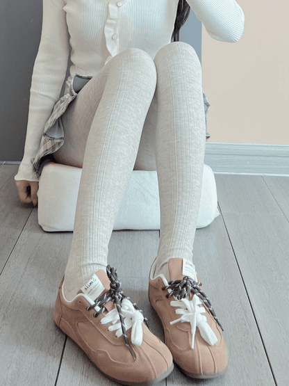 ライトグレー/ダークグレー/アプリコットタイツ