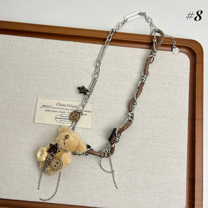 Teddybär Plüsch Halskette/Ring/Armband