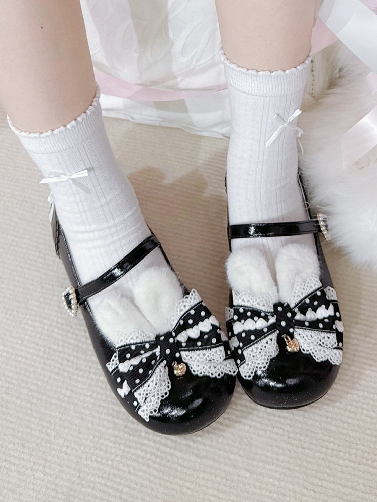 Sweet Bow at Black Top Mary Jane with Lolita Shoes