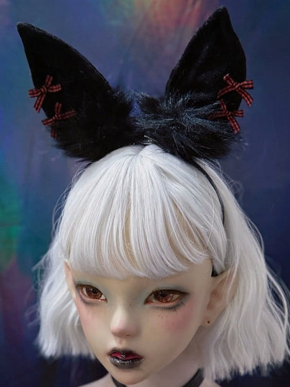 Dark Gothic Bunny Ear KC with Bow Accents - Strange Sugar