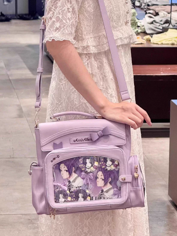 Bag And Decoration Purple Bow Ita Transparent Window 2-Way With