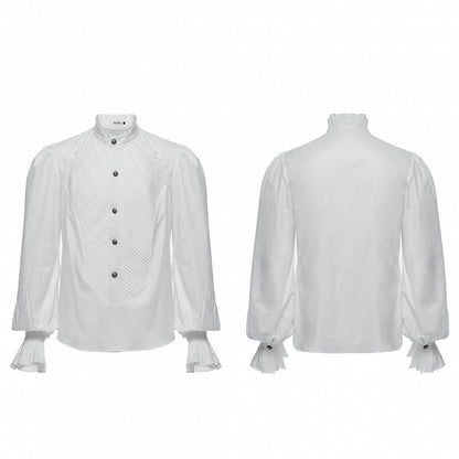 Shirt Goth White Palace Style Men's Retro