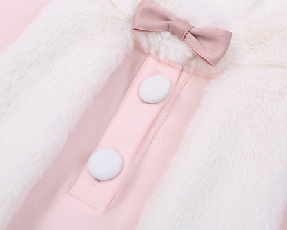 ピンクのかわいいウサギの耳のぬいぐるみ襟スウェットシャツ