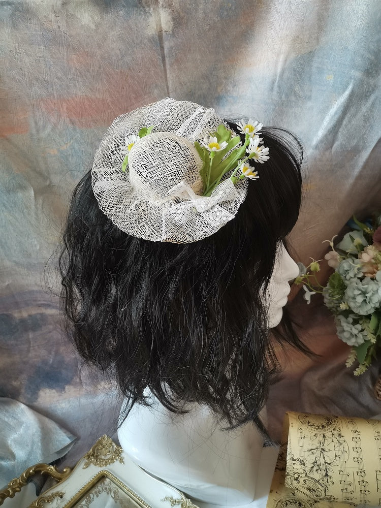 6 Floral Hat Straw Vintage Mini Lolita Options Color