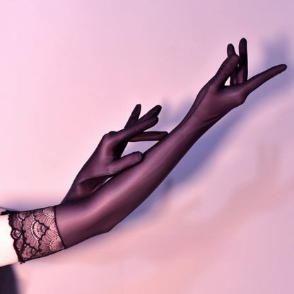 Lace Trim Gothic Punk Gloves