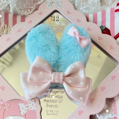 Ears Bowknot Bunny 13 Options Polka-dot Hairclip Decorated Pattern