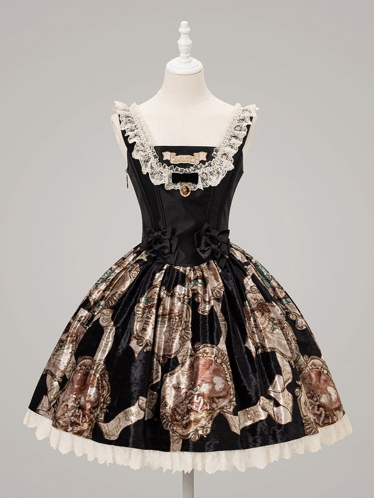 Back Lolita And Trim Up Top Bow Lace- With Black Details Lace