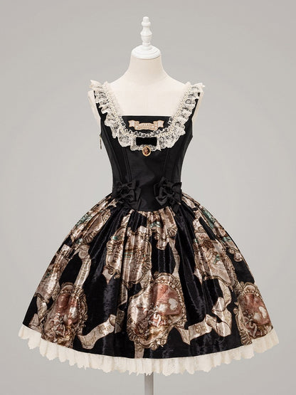 Back Lolita And Trim Up Top Bow Lace- With Black Details Lace