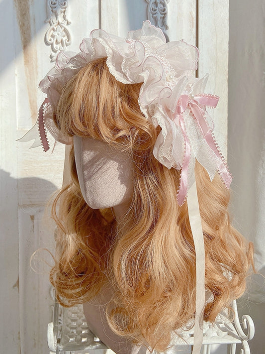 and Hairband Beige Light Pink Sakura