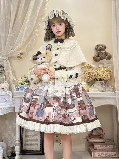 Peter Plush Collar Pan Beige Sweet Cape Lolita