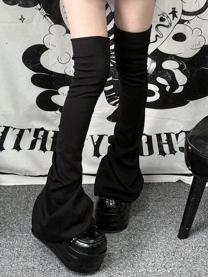 Warmers with Y2K Ribbed Version Thin Leg Loose Black/White/Gray Trim