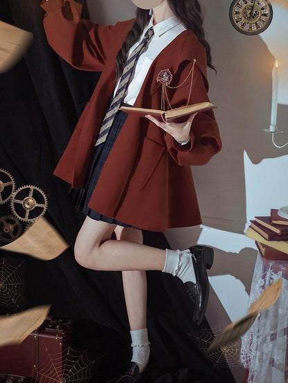 Rot Winter Herbst Preppy Vintage Mit Kapuze Mantel und Ziegel Version Regelmäßige/Verdicken für