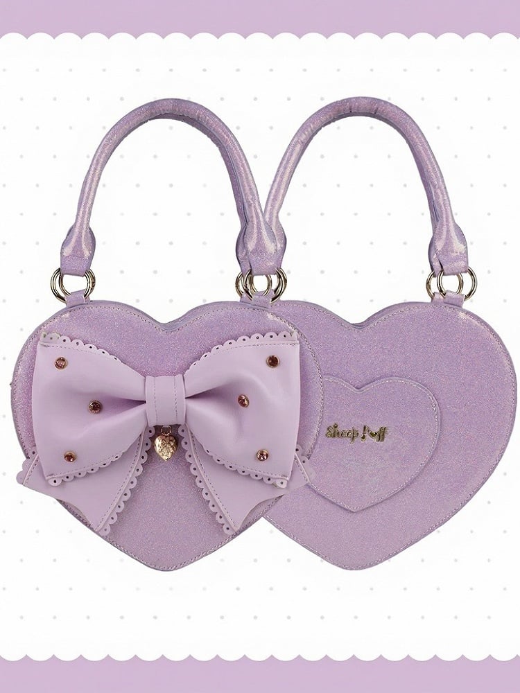 Multicolor Sparkling Bowknot Lolita Handbag - Sheep Puff