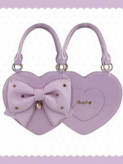 Multicolor Sparkling Bowknot Lolita Handbag - Sheep Puff