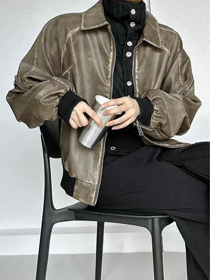 Lolita Shirt with Long Cuffs Sleeve Mandarin Textured Black Ouji Collar Button