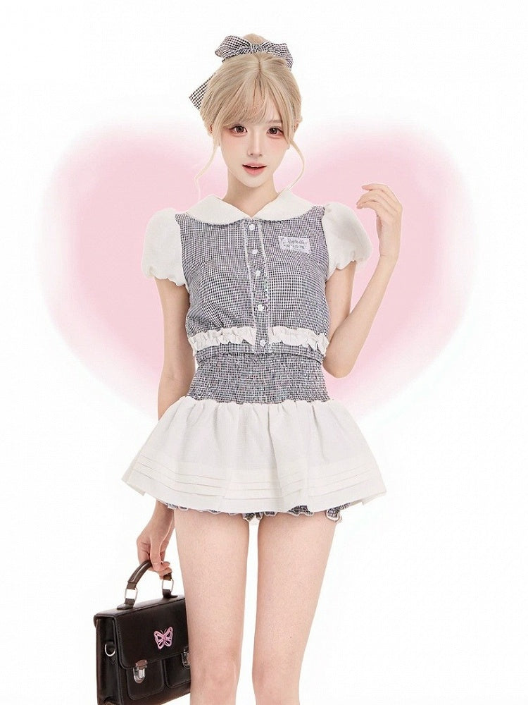 Casual White Skirt with Integrated Shorts - serendipity