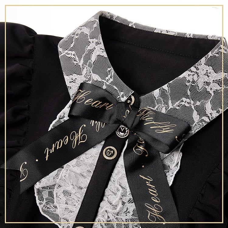 Shoulder Long Ruffle Jirai Hem Ensemble: Sleeve Black Cold Shorts Kei Top