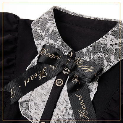 Shoulder Long Ruffle Jirai Hem Ensemble: Sleeve Black Cold Shorts Kei Top