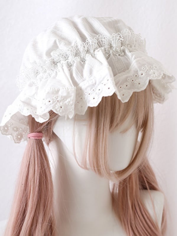 Lace-Trimmed Cute Baby Black / White Hat Lolita