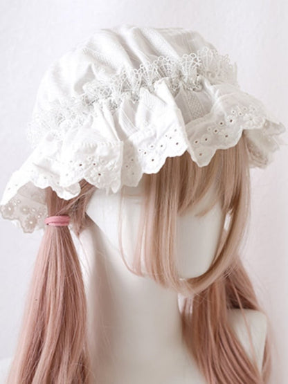 Lace-Trimmed Cute Baby Black / White Hat Lolita