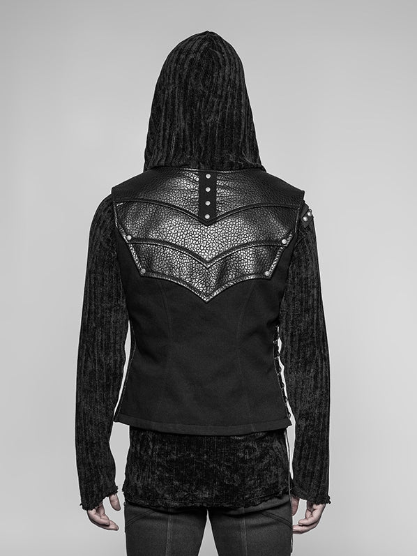 Men's Vest Chest Protector Black Punk