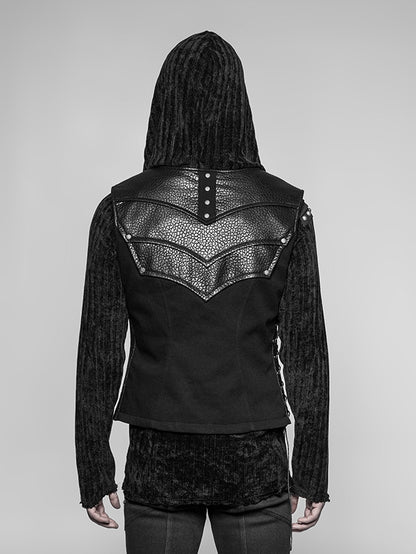 Men's Vest Chest Protector Black Punk