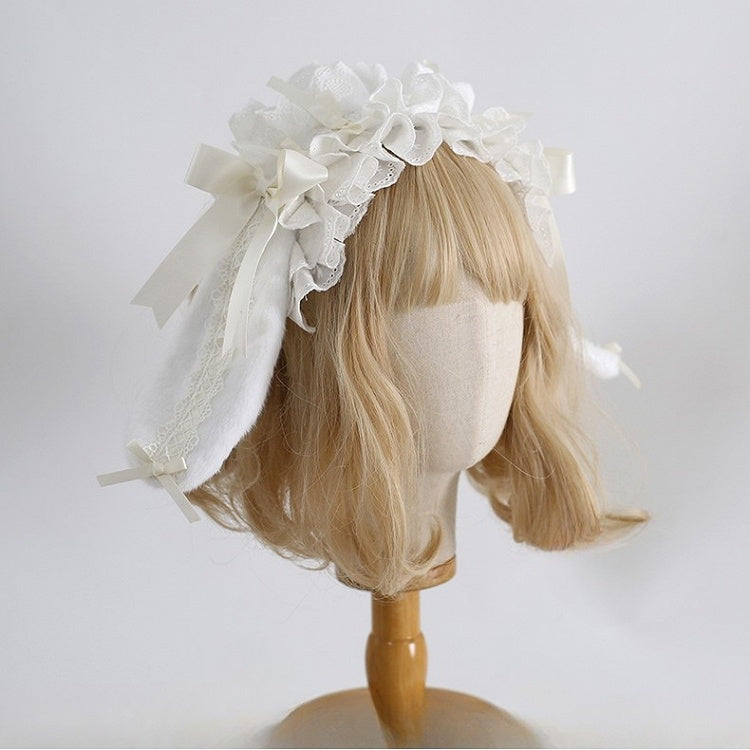 バニーディテール耳カラーKC蝶結びフリルロリータオプション8スイート