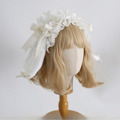 バニーディテール耳カラーKC蝶結びフリルロリータオプション8スイート