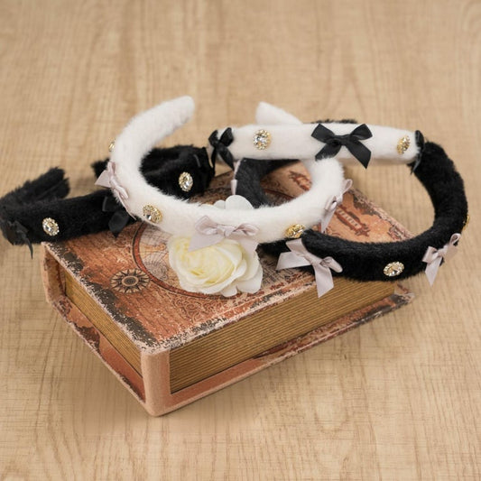 自雷系 ラインストーンとちょう結び ふわふわKC