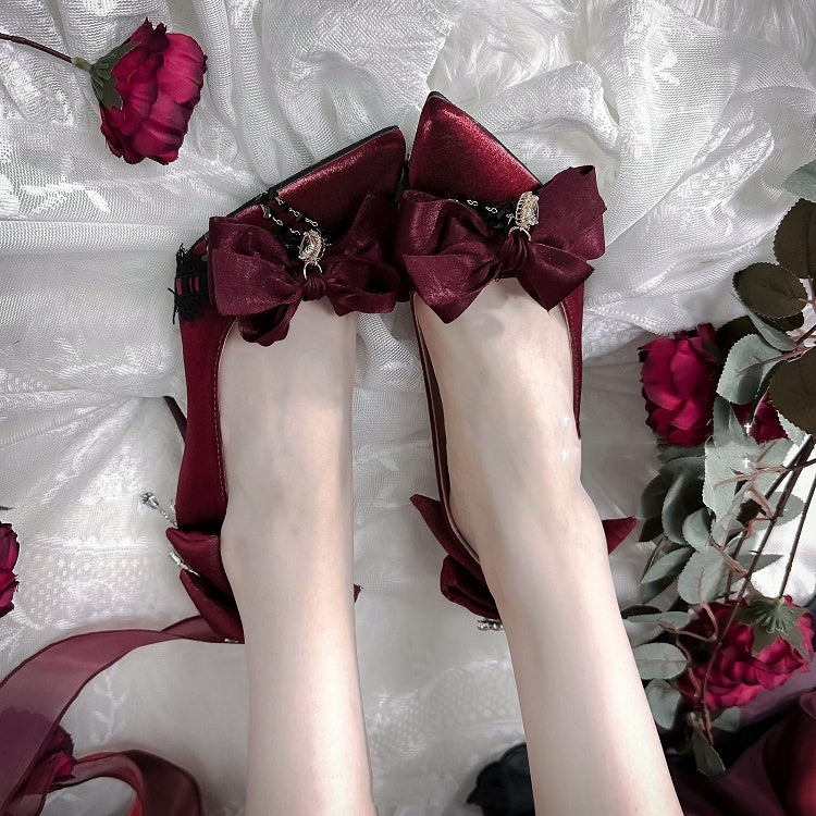 Red Rhinestone High Heels with 5CM/9CM Options - A Sky Rabbit