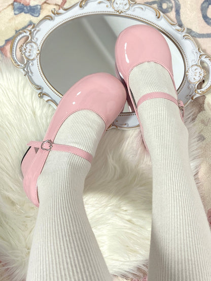 Style Sweet Mid Heels Pink Bow Removable -