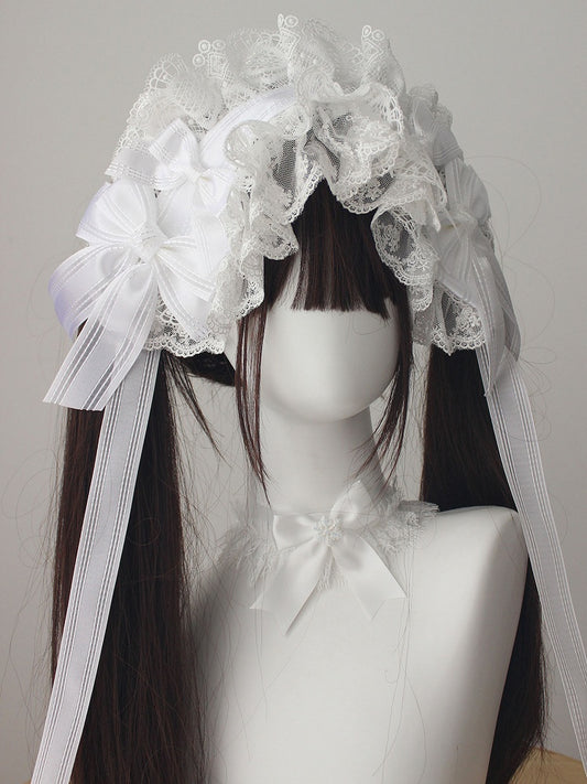 Hairband Lace Bow Ruffled (Multi-Colorways)