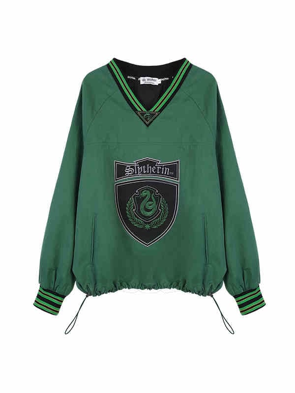 Slytherin Green V Neck Sweatshirt Harry Potter KYOUKO