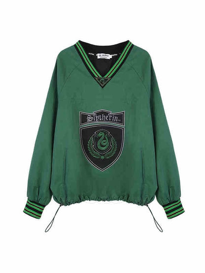 Slytherin Green V Neck Sweatshirt Harry Potter KYOUKO