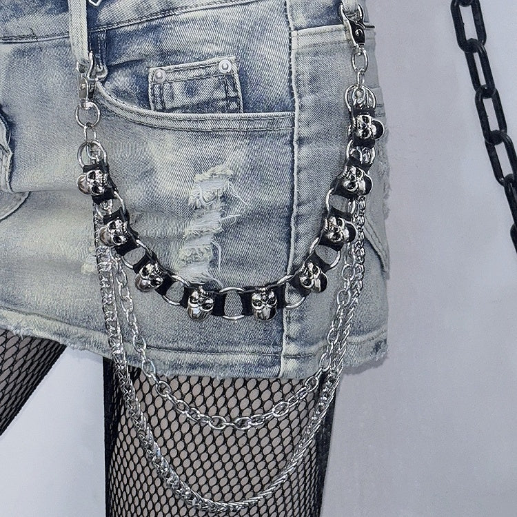Punk Skeleton Y2K Chain Accessory Silver