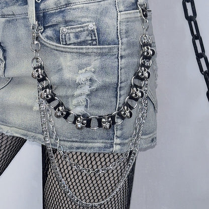 Punk Skeleton Y2K Chain Accessory Silver