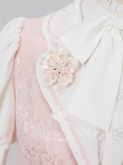 Lolita Prince Blazer with Cherry Blossom Pin and Trailing Hem - DevilInspired Exclusive Collection