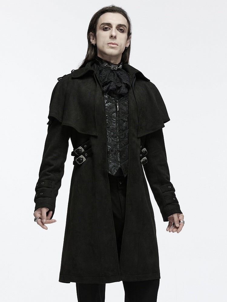 Men's Goth Black Jacket Style Cloak